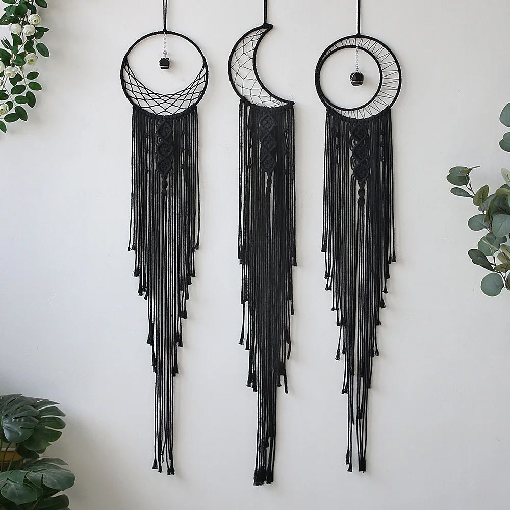

Boho Dream Catcher Tapestry Wall Hanging Nordic Bohemian Room Decoration Moon Black Dreamcatcher Bedroom Decor Gifts Home Decor