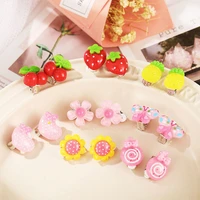 hmes fashion lovely earring no piercing earclip no piercing earring strawberry butterfly candy acrylic earring gift for girls