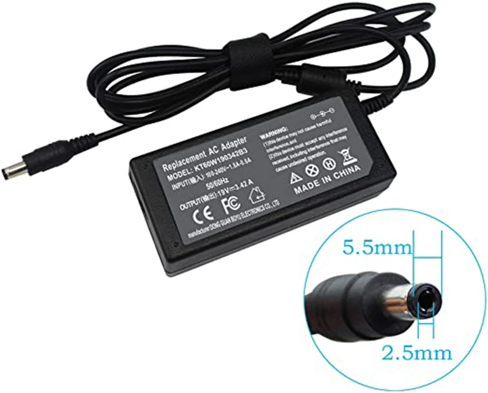 

19V 3.42A 65W AC Power Adapter Charger for Toshiba Satellite L775D-S7223 C55D C55DT C55T C75D CL15T