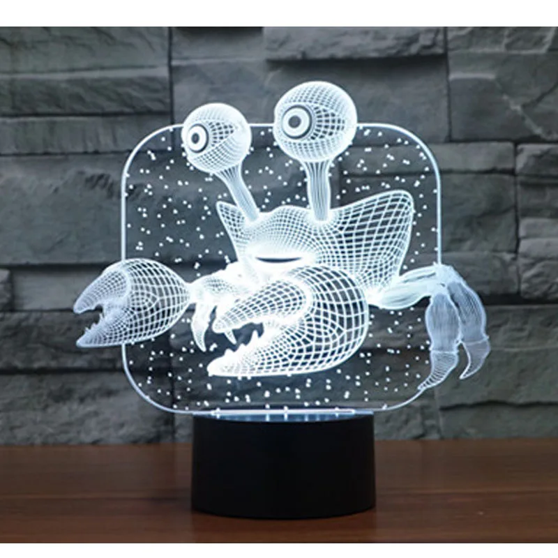 Ночсветильник-краб светодиодный 7 цветов для украшения дома | Лампы и освещение