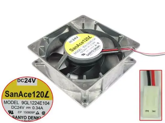 Sanyo Denki 9GL1224E104 DC 24 В 0 34 А 120x120x38 мм 2-проводной охлаждающий вентилятор для сервера