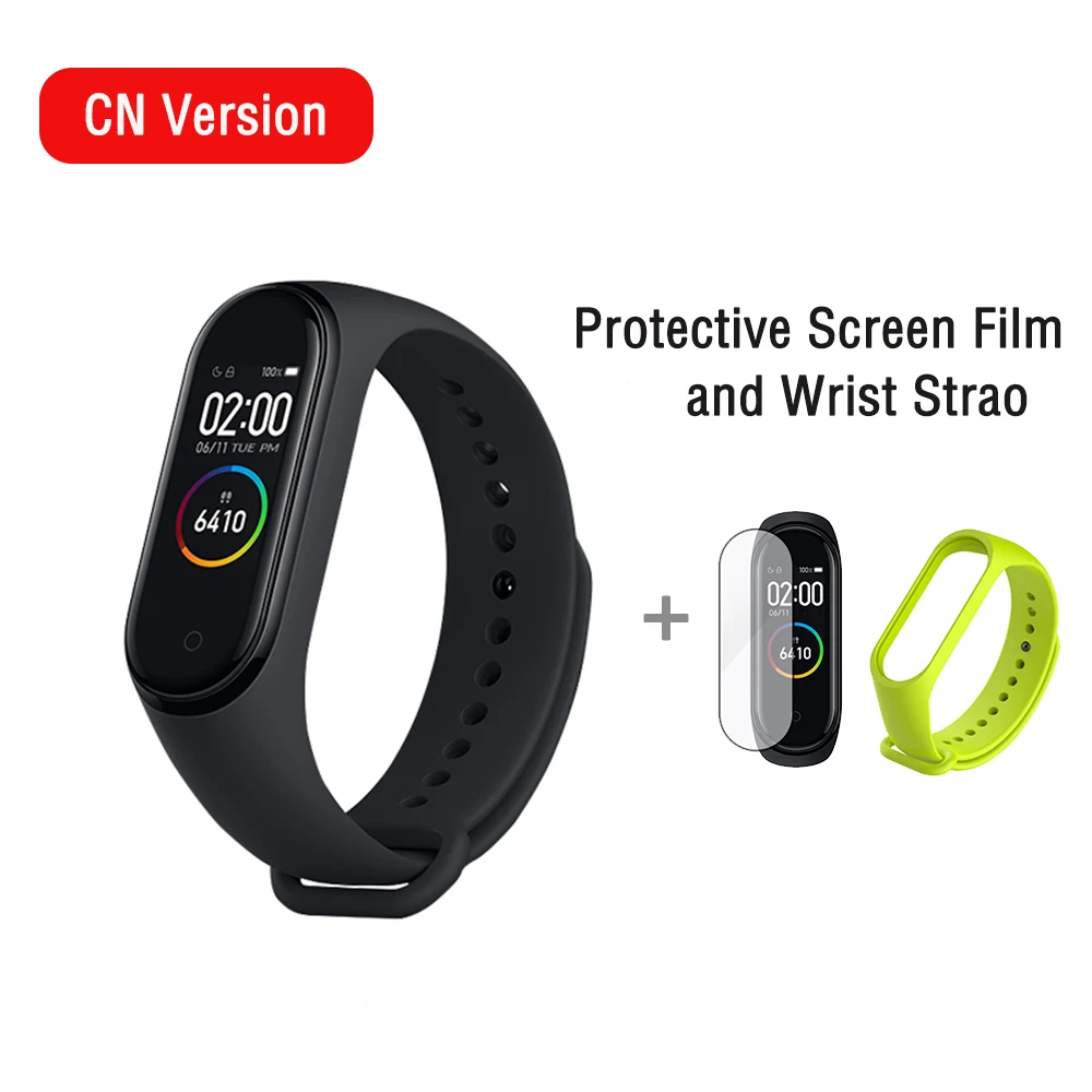 Xiaomi mi Band 4 Smart mi band 3 Цвета экран браслет пульсометр фитнес музыка Bluetooth 50 м водонепроницаемый бандаж 4 - Цвет: with two3