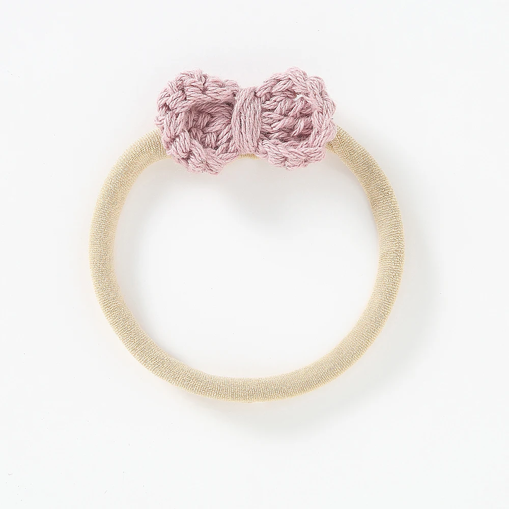 Diadema con Orejas de conejo para beb&eacute;, lazo de lana, flor, cinta el&aacute;stica, diademas para ni&ntilde;a, turbante para ni&ntilde;o, conjunto de accesorios para el cabello-4
