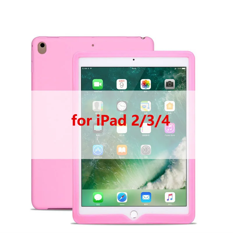 for iPad 2 3 4 f Tablet Silicone Case for iPad 9.7 Air 2 Case Soft Shockproof 360° Protection Back Shell Cover for iPad mini 2 3 4 Case - Цвет: for iPad 2 3 4 f