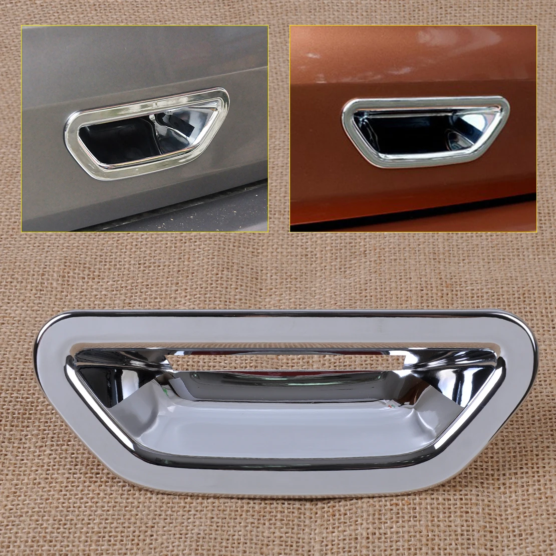 Серебряный ABS пластик и тройной хромированный багажник Хвостовая дверная ручка