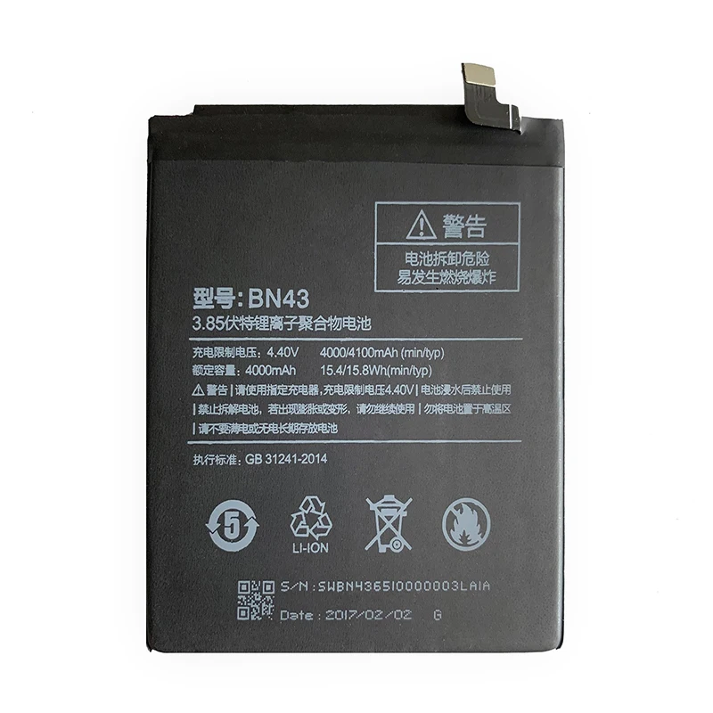 

DCTENONE Phone Battery BN43 battery 4100mAh For Xiaomi Redmi Note 4X / Note 4 Real Capacity Replacement Li-ion Battery + Tool