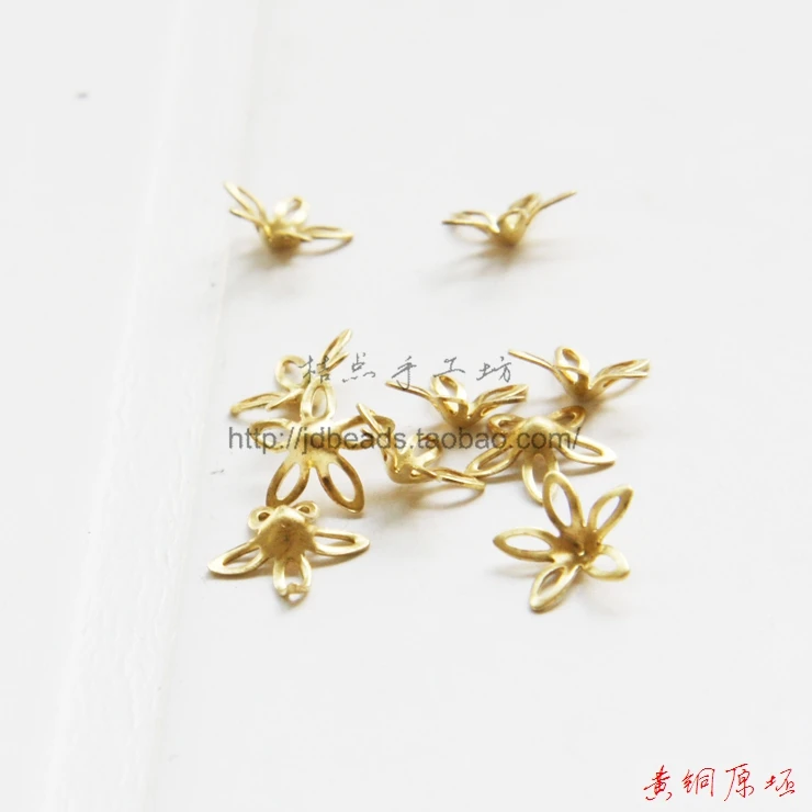 60 штук необработанные латунные колпачки для бисера без отверстия Крышка цветов 9