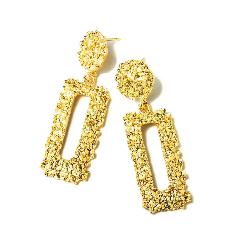 

Fashion Gold Drop Earrings for Women Statement Big Geometric Metal Earring Women's Hanging Earrings 2021 Modern Jewelry