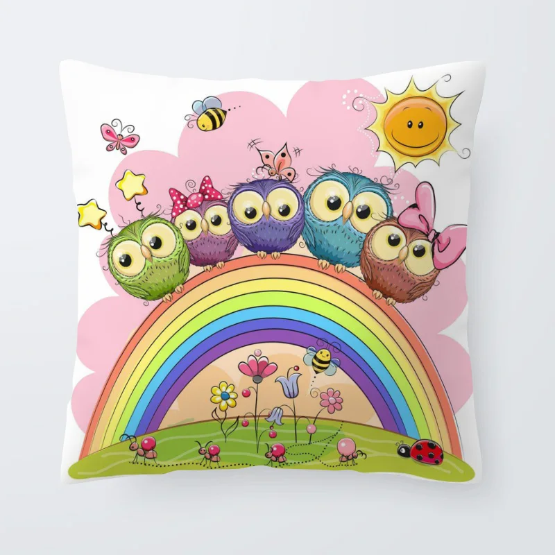 Мягкая аниме сова наволочка бабочка с днем рождения Лучшая Мама диван гостиная