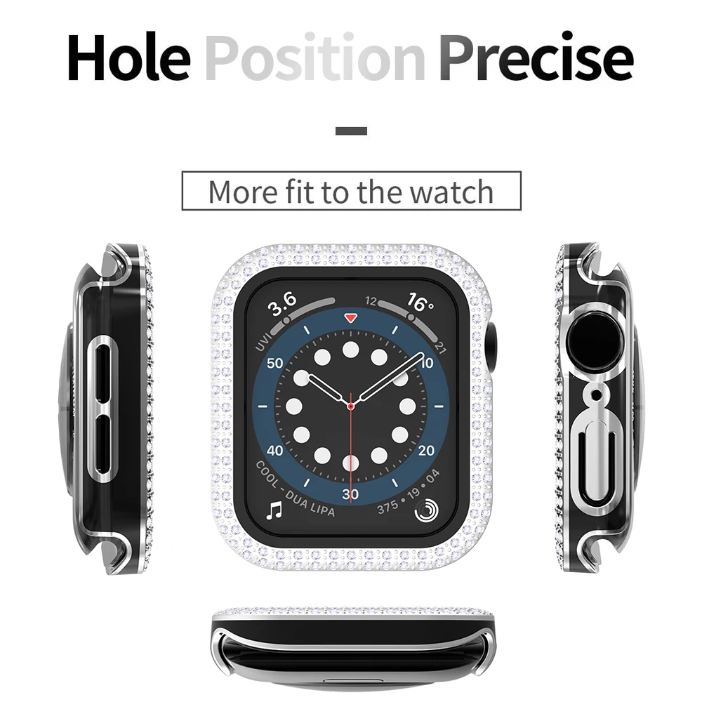 Бриллиантовый чехол для Apple Watch SE Series 6 5 4 3 40 мм 44 38 42 | Наручные часы