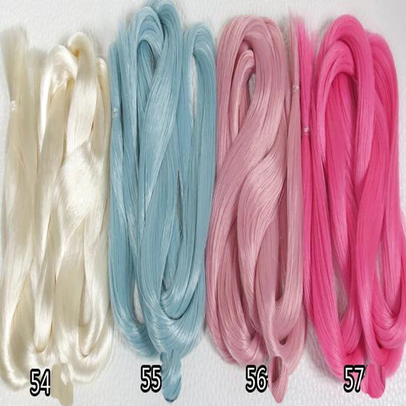 Парик из мягких волос для кукол 100 см ярких цветов | Дом и сад