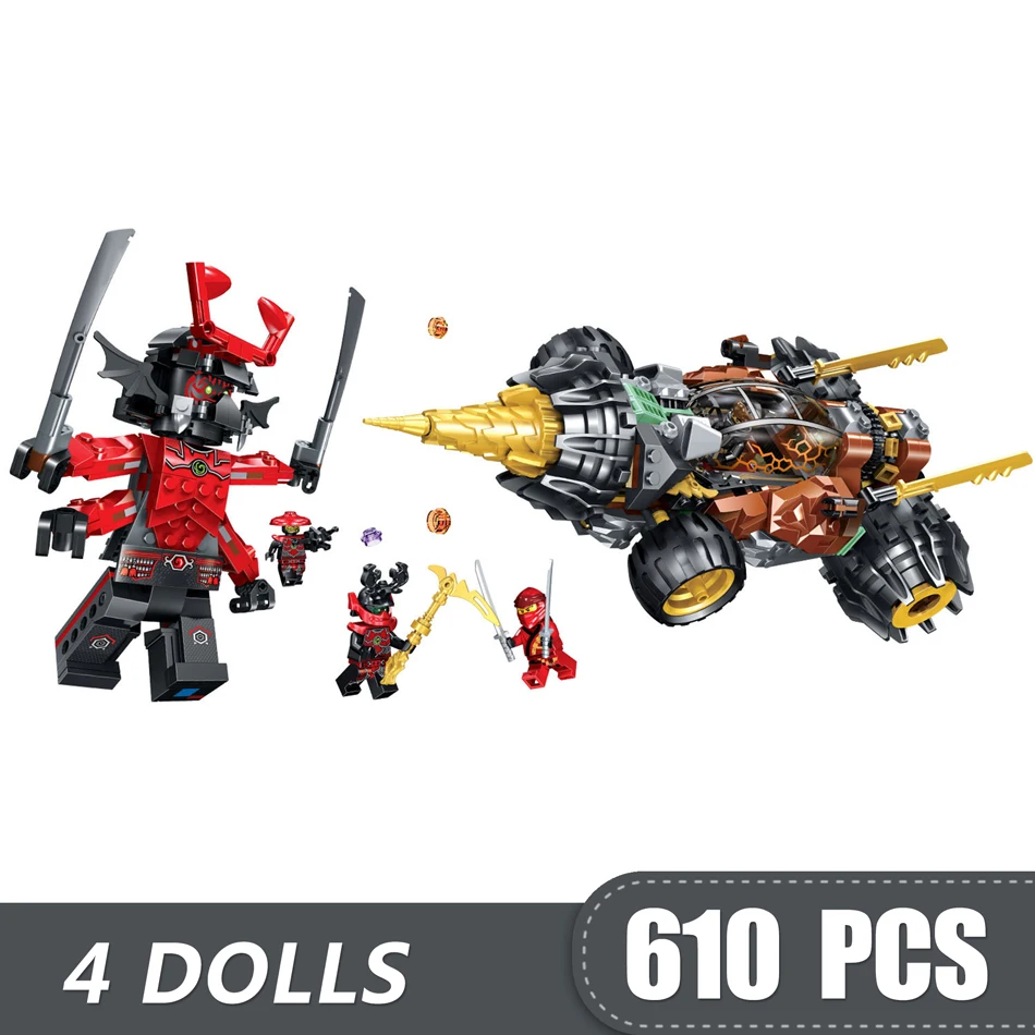 620 шт. маленькие строительные блоки игрушки совместимые с Lepininging Ninja Cole's Earth Driller