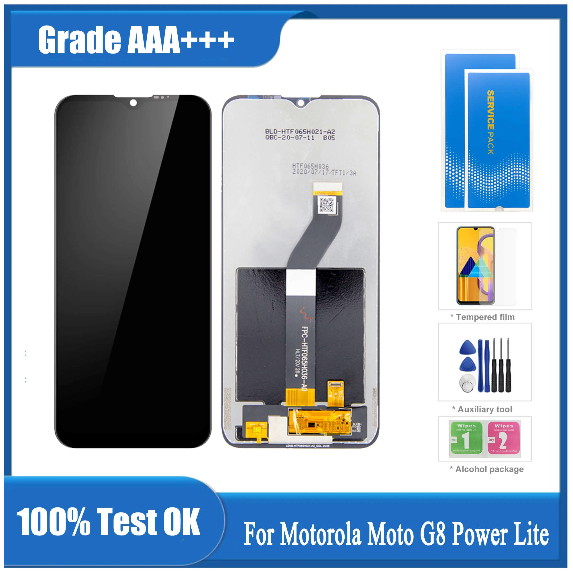 

Оригинальный дисплей 6,5 ''для Motorola Moto G8 Power Lite, цифровой преобразователь сенсорного ЖК-экрана в сборе для Moto G8 Power Lite LCD
