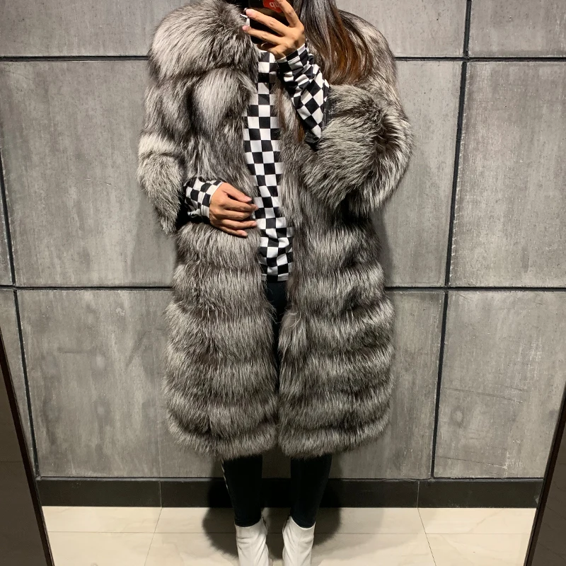 

ladies natural fox real women fur coat