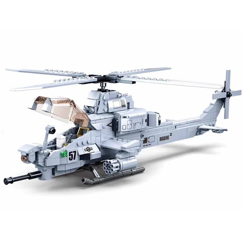 482 шт военные AH-1Z блоки для вертолета набор США Кобра модель самолета Современная