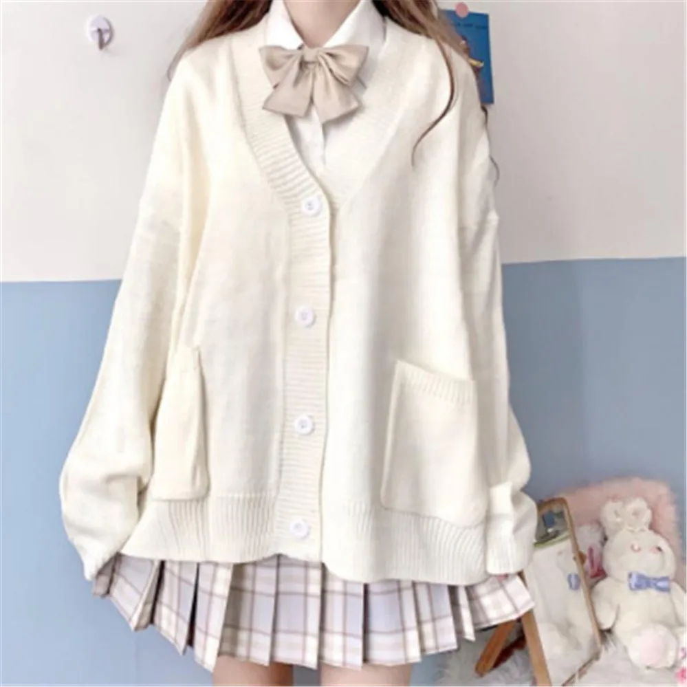 

Cardigan Women Solid Oversize Loose Sweaters Student Preppy Sweet Girl Cute Knitwear New All-match Soft Hot Sale Basic ZY5208