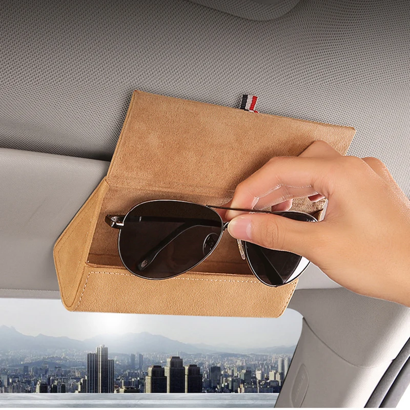 Автомобильный чехол для солнцезащитных очков с зажимом Tesla Model 3 S X Y кожаный