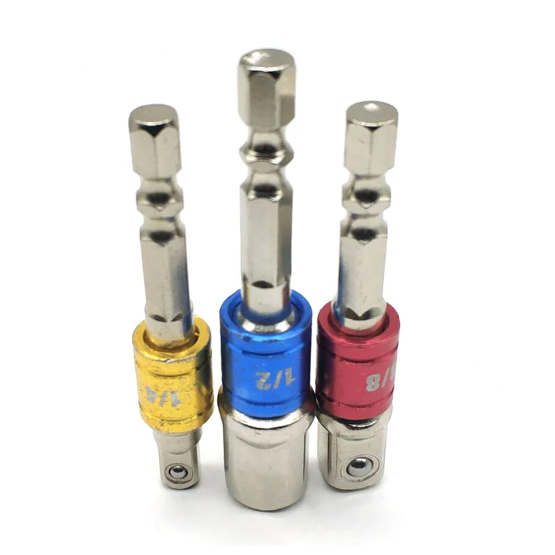 3 шт./компл. цвет 1/4 &quot3/8&quot 1/2 &quot стальная розетка адаптер шестигранный набор с