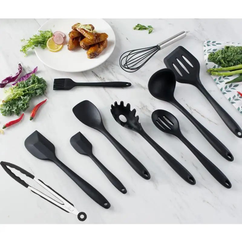 

10/11pcs Heat Resistant Silicone Cookware Set Silicone Heat-Resistant Non-Stick Silicone Kitchen Utensils Cooking Tool