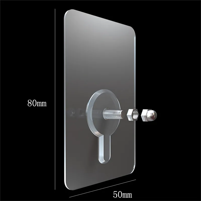 6Pcs ABS Strong Adhesive Nails Wall Poster Seamless Hook Waterproof Durable Transparent Kitchen Bathroom Screw Hanger - купить по