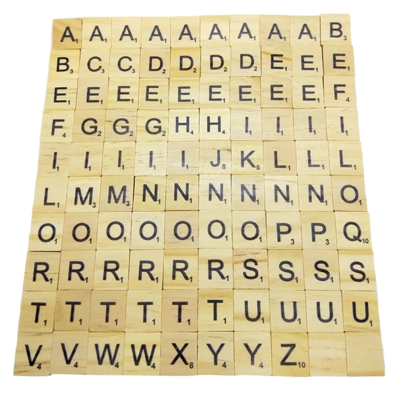 

100 Pcs Scra-bble Tiles Making Alphabet Coasters and Scra-bble Crossword Game Scra-bble Letters for Crafts Wooden