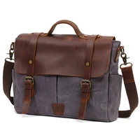 waxed canvas mens handbag shoulder messenger bag mens briefcase european retro shoulder bag