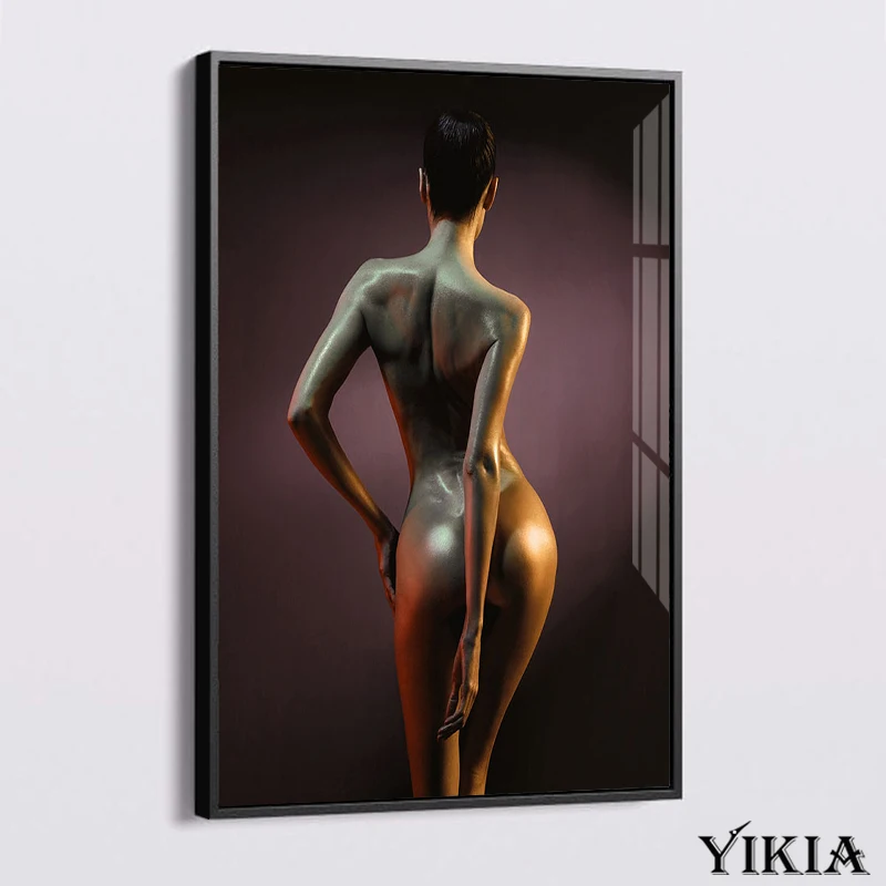

Canvas Painting Retro Nude Woman Poster Modern Abstract Body Photo Black and White Abstract Wall Art Aesthetic Room Decor Cuadro