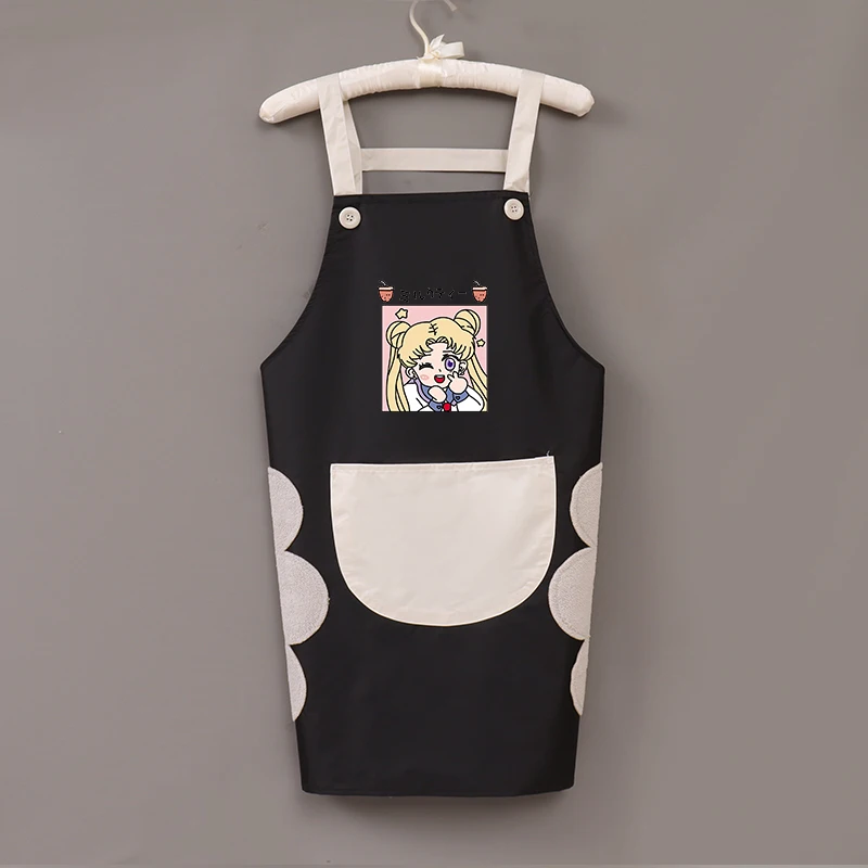 1Pcs Waterproof Polyester Cooking Apron Woman Adult Bibs Home Baking Coffee Shop Cleaning Aprons For Kitchen Accessory | Дом и сад