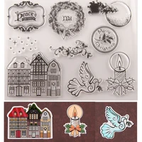 1pc house pigeon transparent clear silicone stamp seal cutting diy scrapbooking rubber coloring embossing diary decor reusable