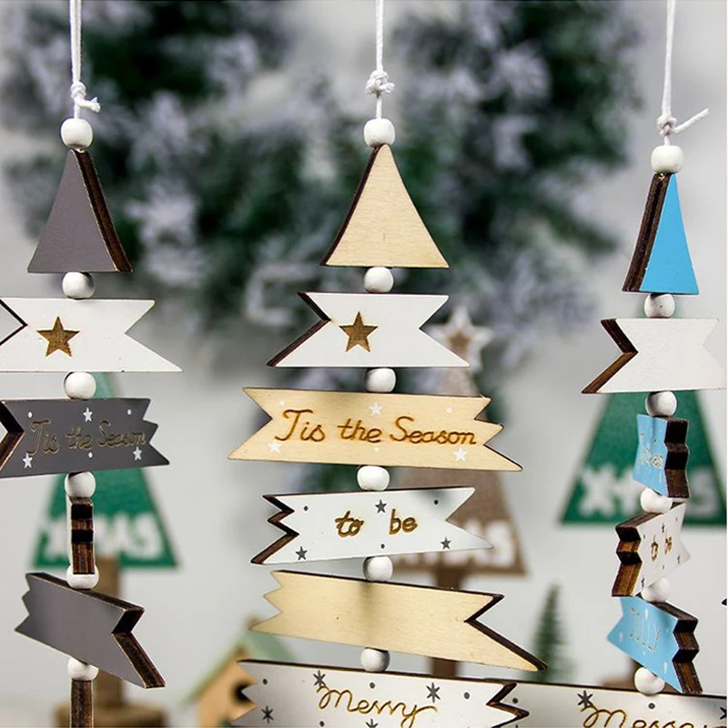 Деревянные Подвески для дерева подвесные украшения рождественской елки