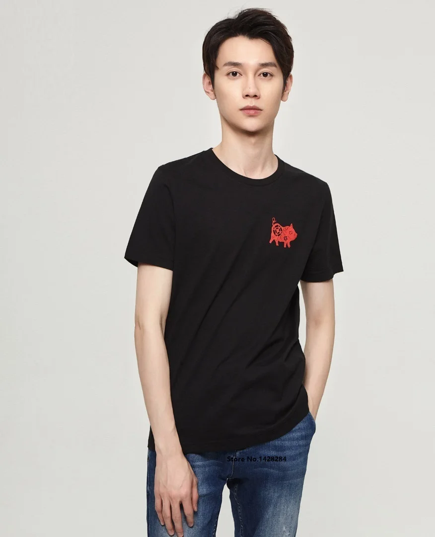 Youpin однотонная хлопковая удобная модная рубашка с коротким рукавом в виде милой