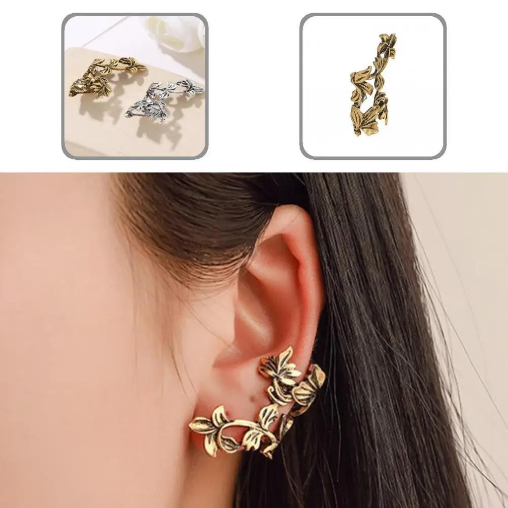 

Earrings 1 Pair Stylish Hollow Out Leaf Clip Earrings Jewelry Women Clip Earrings Ear Bone Shape Fit for Party