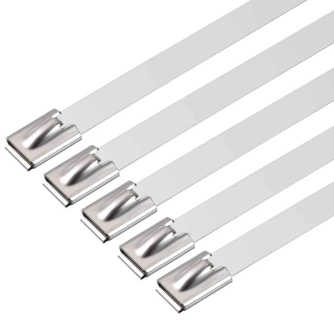 

uxcell Uxcell High Quality 10pcs 250mm x 12mm Stainless Steel Cable Zip Ties Metal Exhaust Wrap Antioxidative