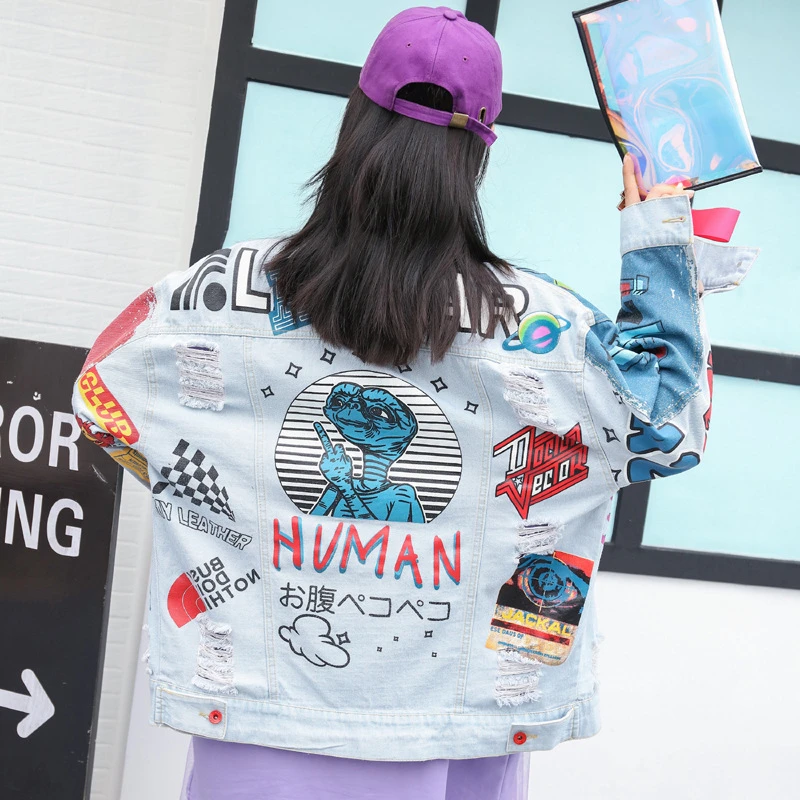 Женское джинсовое пальто QING MO оверсайз с отложным воротником и длинным рукавом