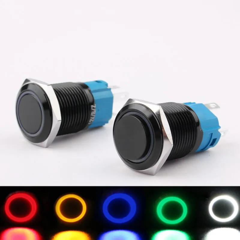 16 мм стиральная машина с черным оксидом металлический кнопочный переключатель