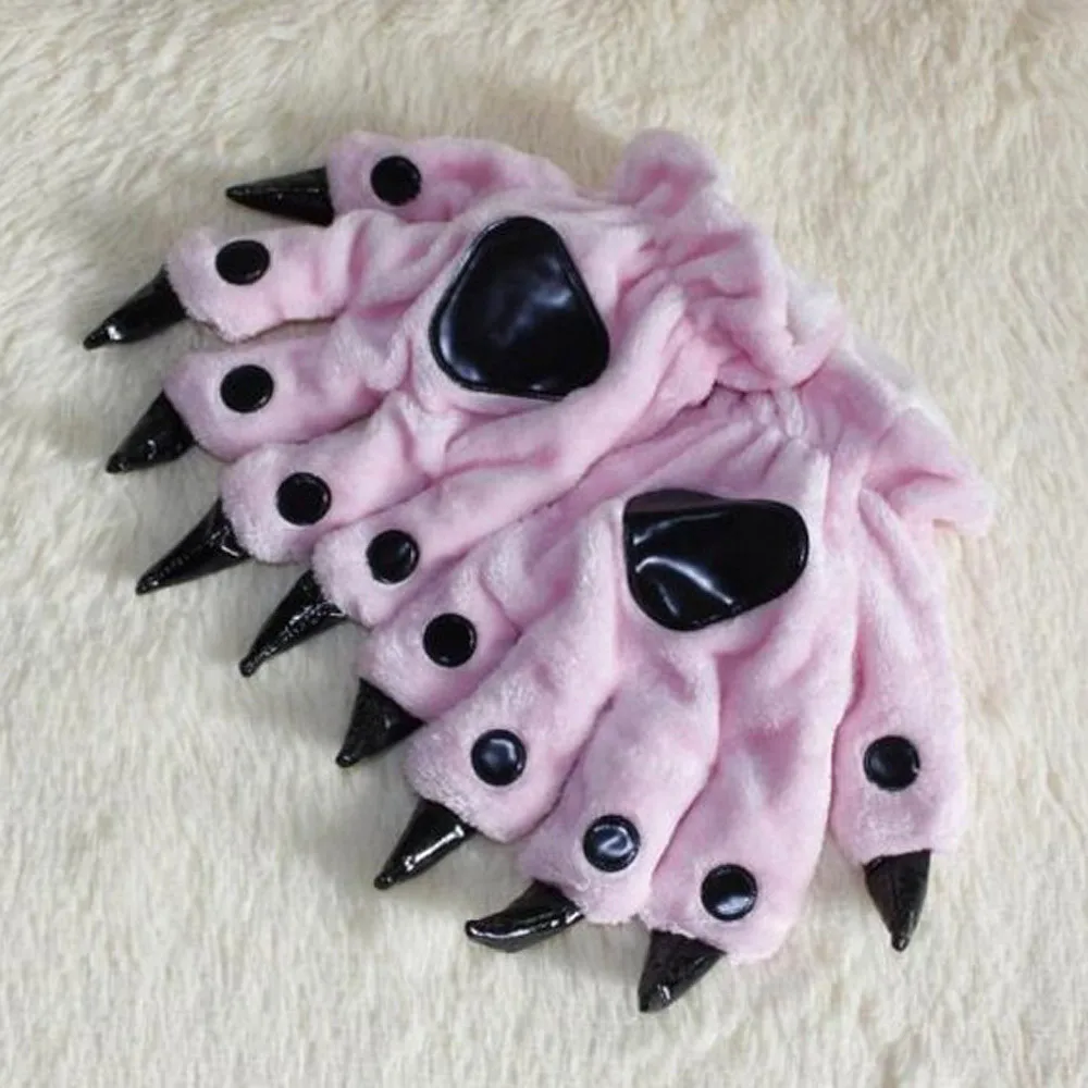 Детские перчатки для косплея милые с мультяшной лапой плюшевые теплые когти