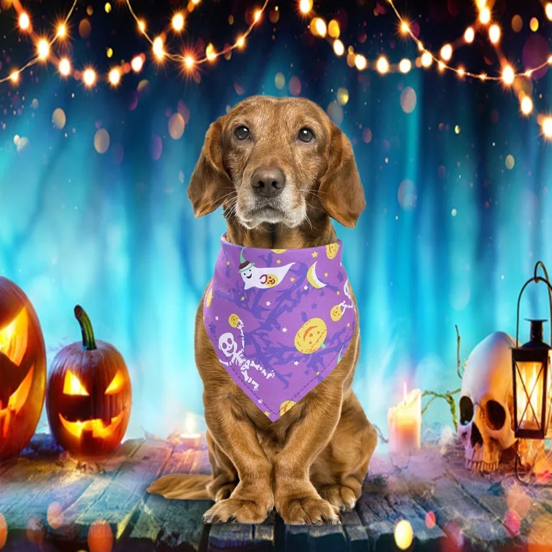 

Pet Scarf Halloween Adjustable And Washable Handkerchiefs Bibs Dog Bandana Great Pets Puppy Gift
