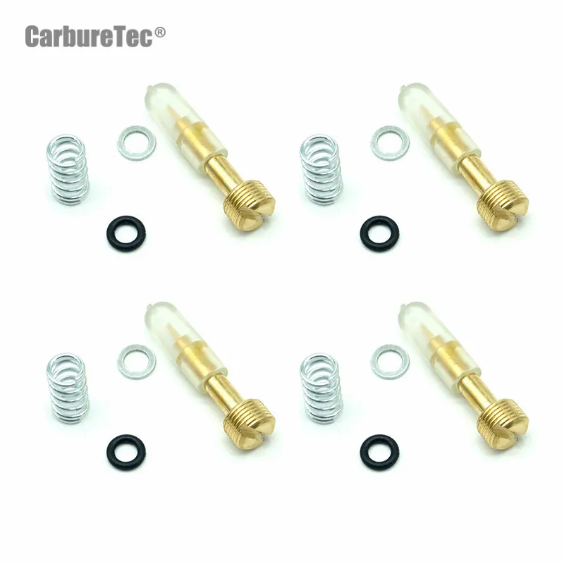 

4 Carburetor Pilot Air Mixture Screws for Suzuki DR-Z400SM Supermoto 05-14 GS500E 01-02 GS 500 E O-ring Spring Repair Parts