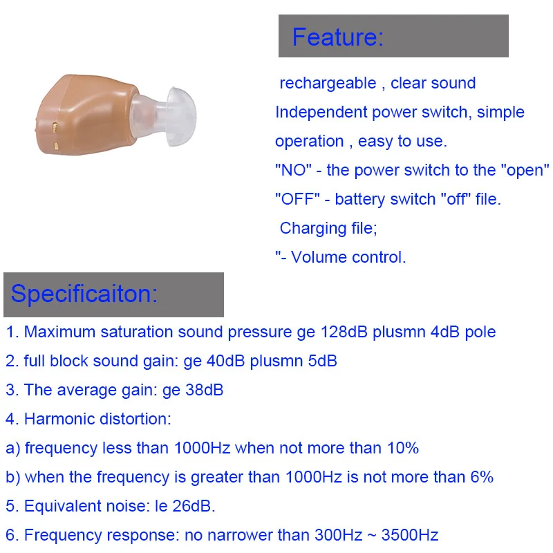 

Hearing Aid Rechargeable Mini Hearing Aids Invisible Hear Clear for the Elderly Deaf Ear Care Tools Parents gifts S-219