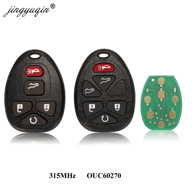 

jingyuqin 10X 315Mhz OUC60270 5/6 Buttons Remote Control Keyless Entry Car Key Fob for Buick Chevrolet Cadillac GMC Saturn