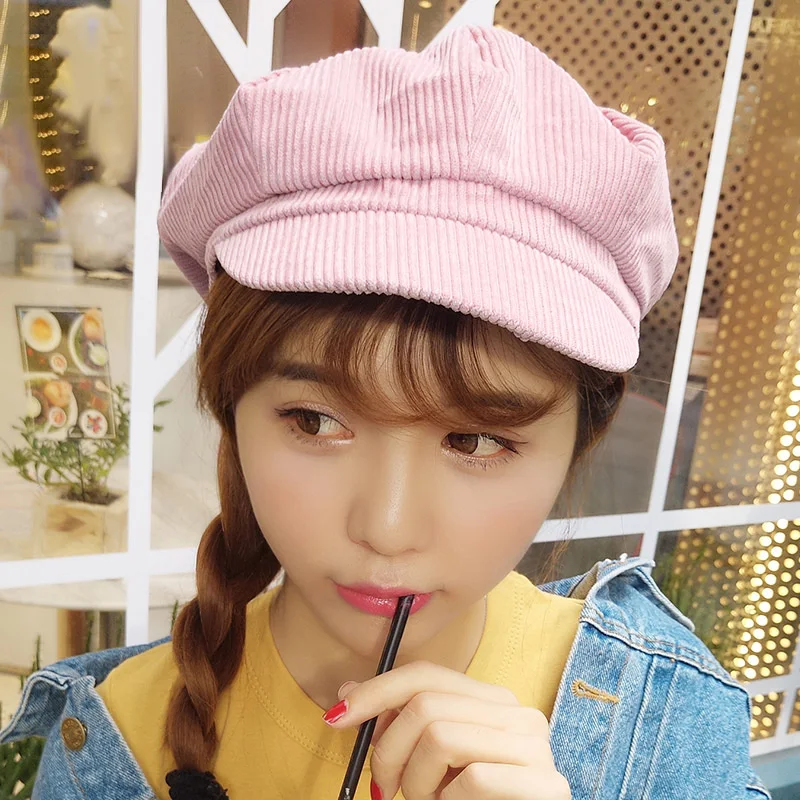 Новая женская винтажная Вельветовая Кепка для отдыха в английском стиле ретро