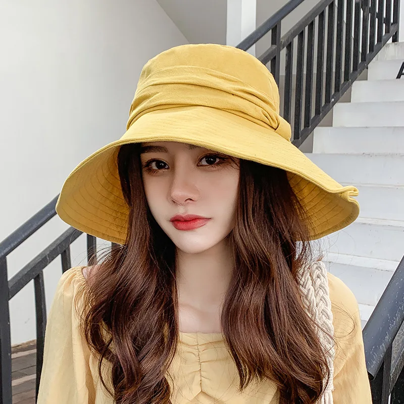 Новинка весна-лето 2020 монохромная шляпа с бантом для рыбаков пляжная отдыха на