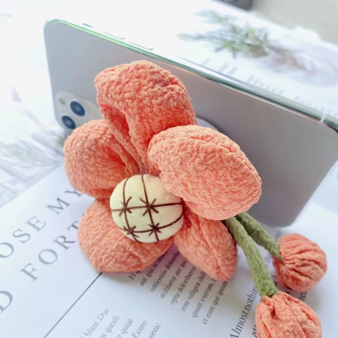 

Fabric Sunflower Phone Holder Universal Expanding Stand Finger Bracket Hand Mobile Phone Decorations Accessories for iPhone 12