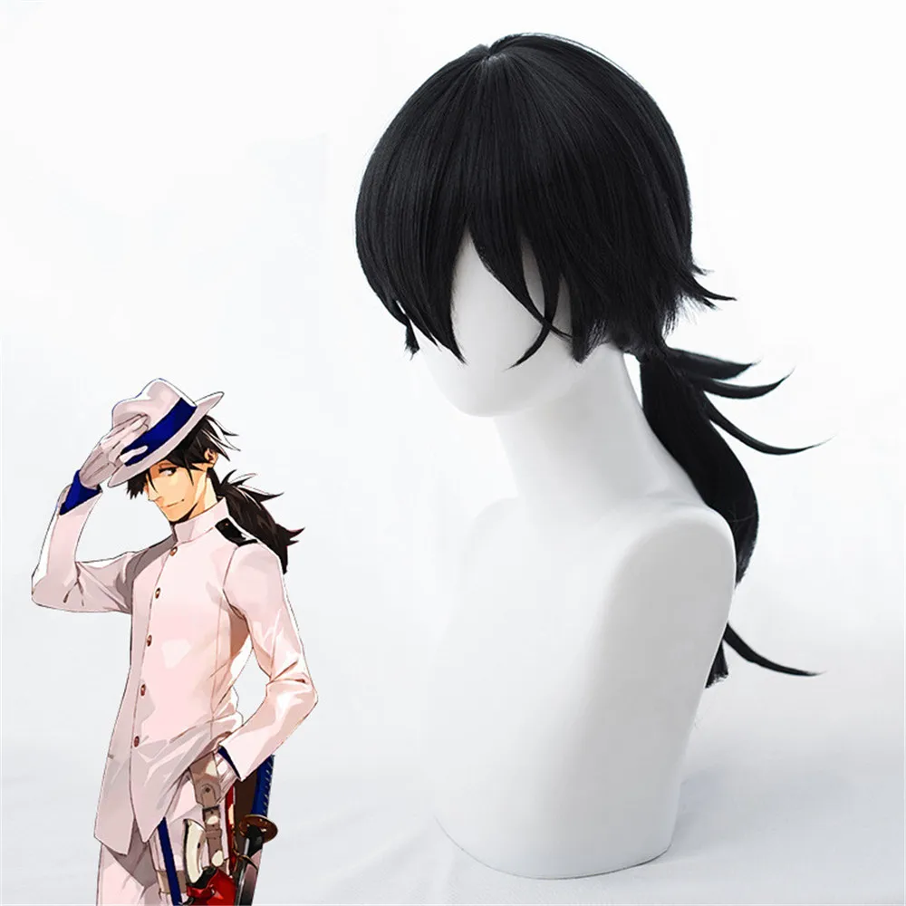 Game Fate/Grand Order FGO Sakamoto Ryoma Cosplay Wigs Long Black Costume Wig Heat Resistant |