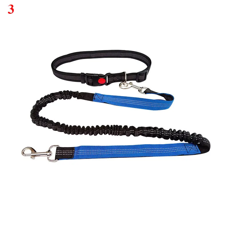 2021 New Reflective Leash Traction Rope Pet Dog Running Belt Elastic Hands Freely Jogging Pull Metal D-ring Leashes | Дом и сад