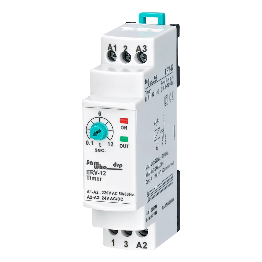 

Samwha-Dsp ERV-12 On Delay Time Relay Electronic Adjustable (0.1-12sec.)