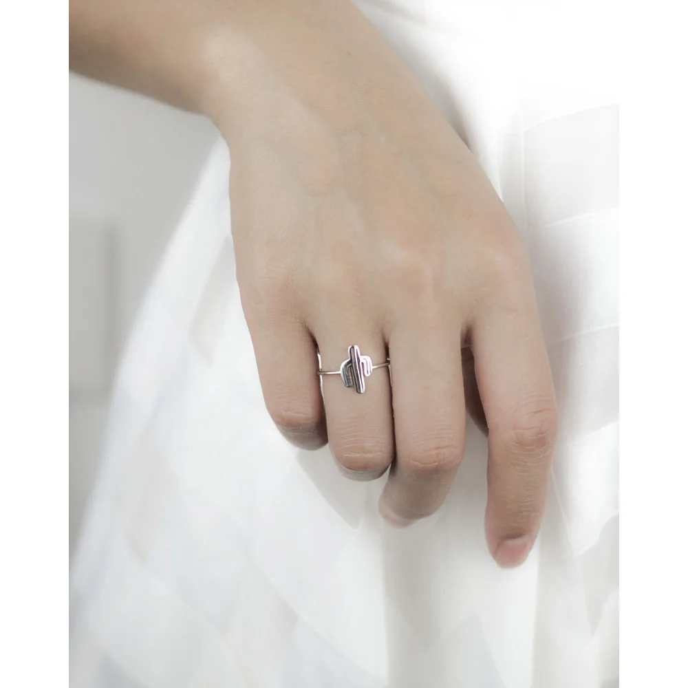 Женское кольцо С КАКТУСОМ Trustdavis регулируемое из настоящего серебра 925 пробы для