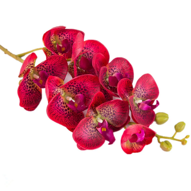 Искусственные орхидеи фаленопсис 10 шт. Леопардовый принт настоящие на ощупь