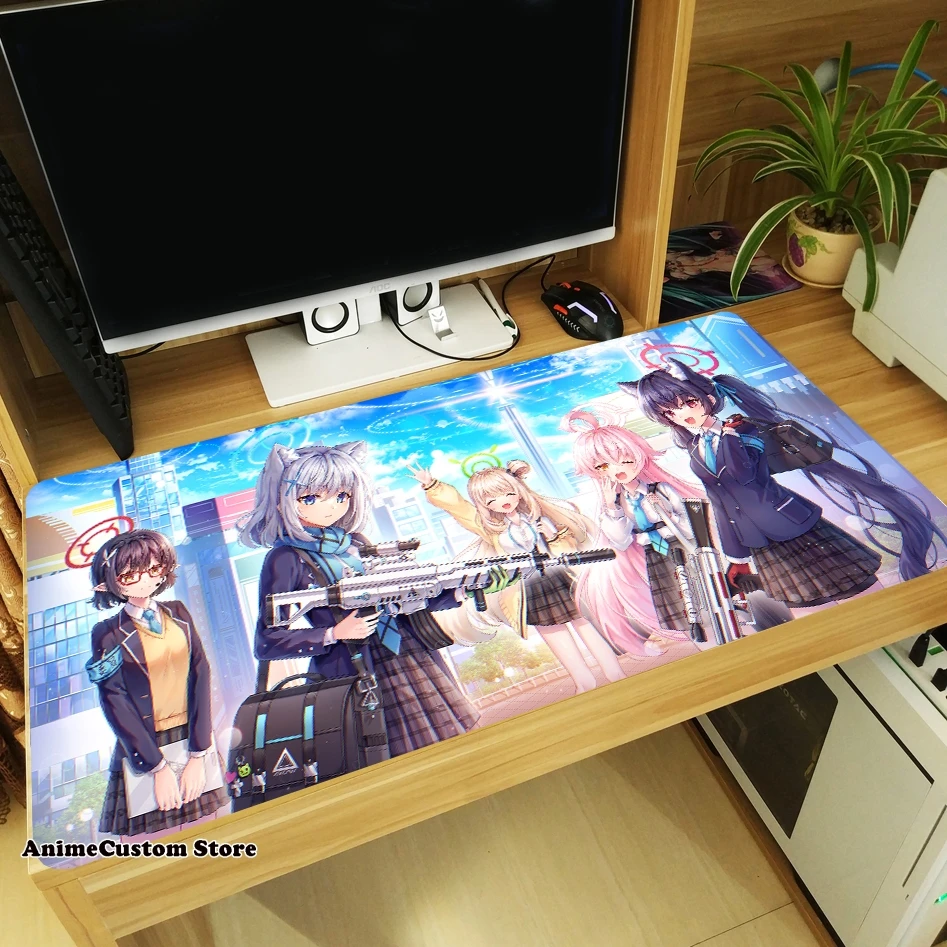 Игровой Asuna Blue Sunaookami Siroko большой утолщенный коврик для мыши косплея ноутбука