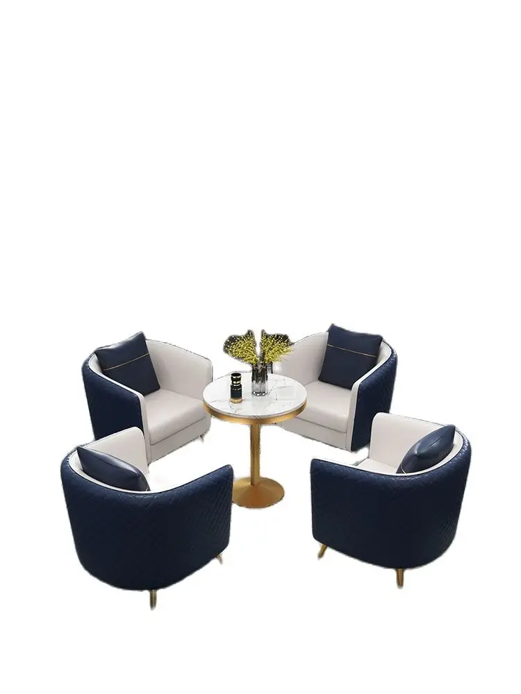 

Sales office Negotiate Table and Chair Combination Light Luxury Hotel ModernLeisure Sofa Reception Small RoundTable